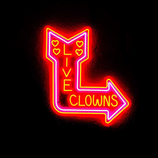 Live Clown Neon Sign